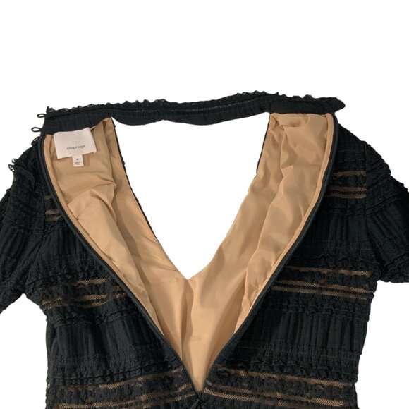 Cinq A Sept Cecille Lace Top Blouse M Black - Picture 4 of 14